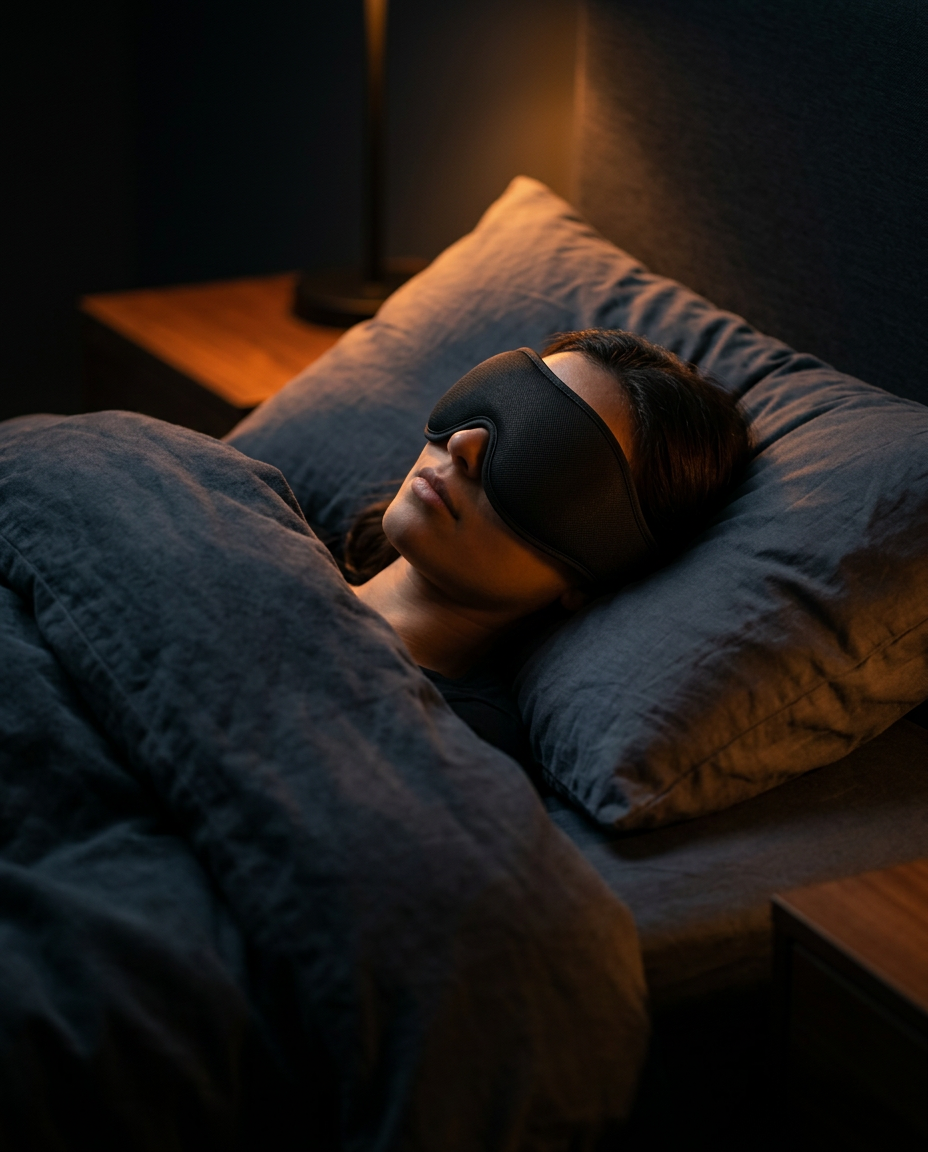 bluetooth sleep mask in use
