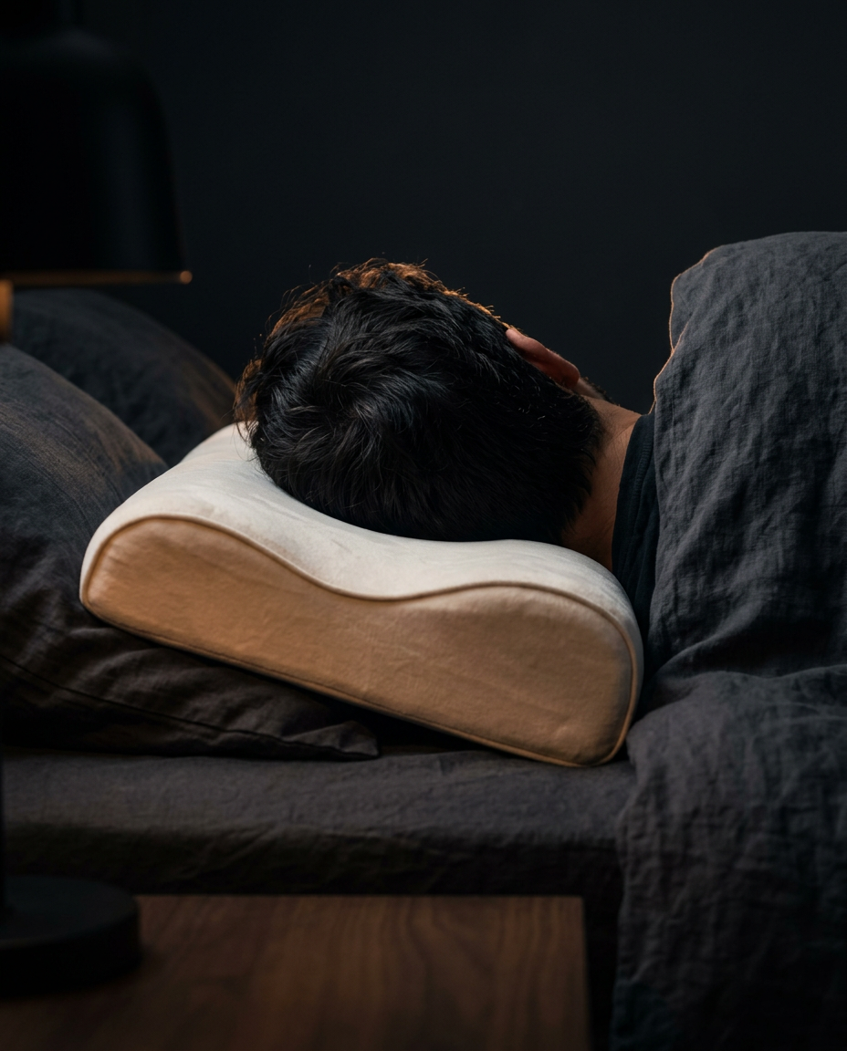 cloud memory foam pillow in use