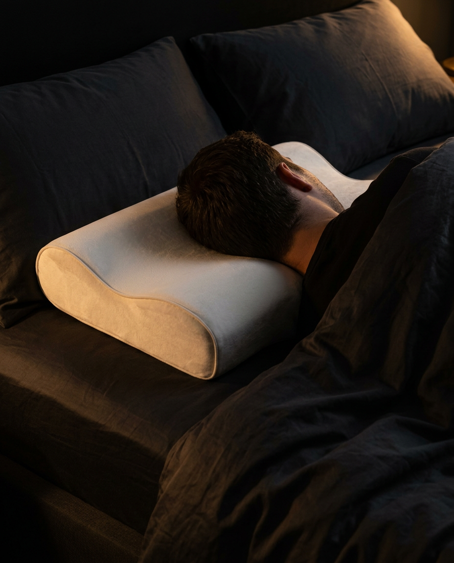 cloud memory foam pillow in use