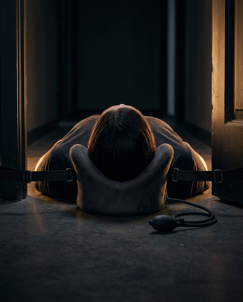 neck hammock cervical traction in use