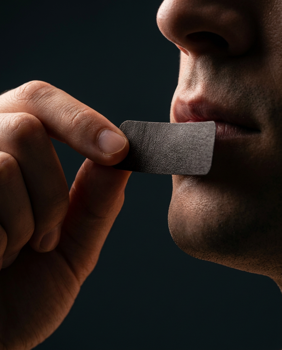 sleep mouth tape in use