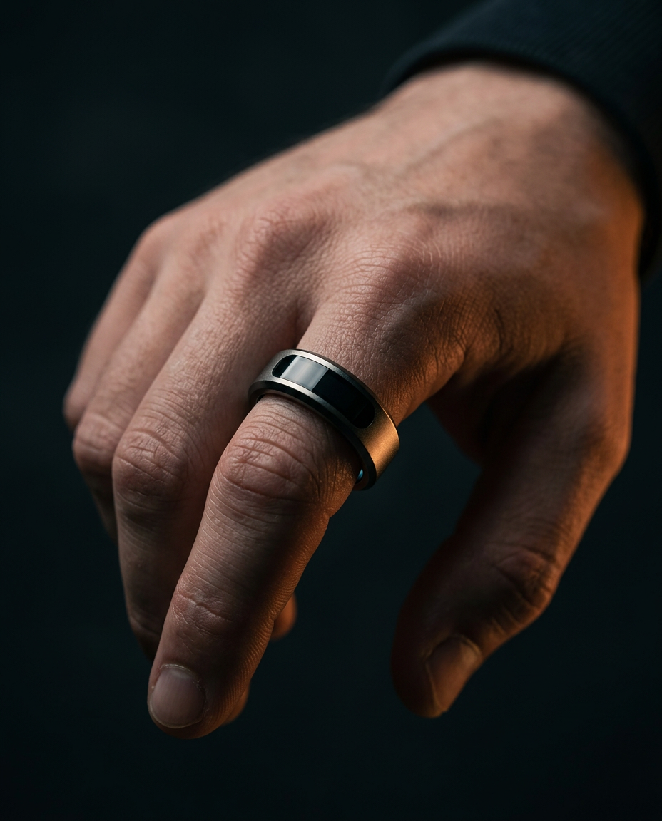 smart health tracking ring in use