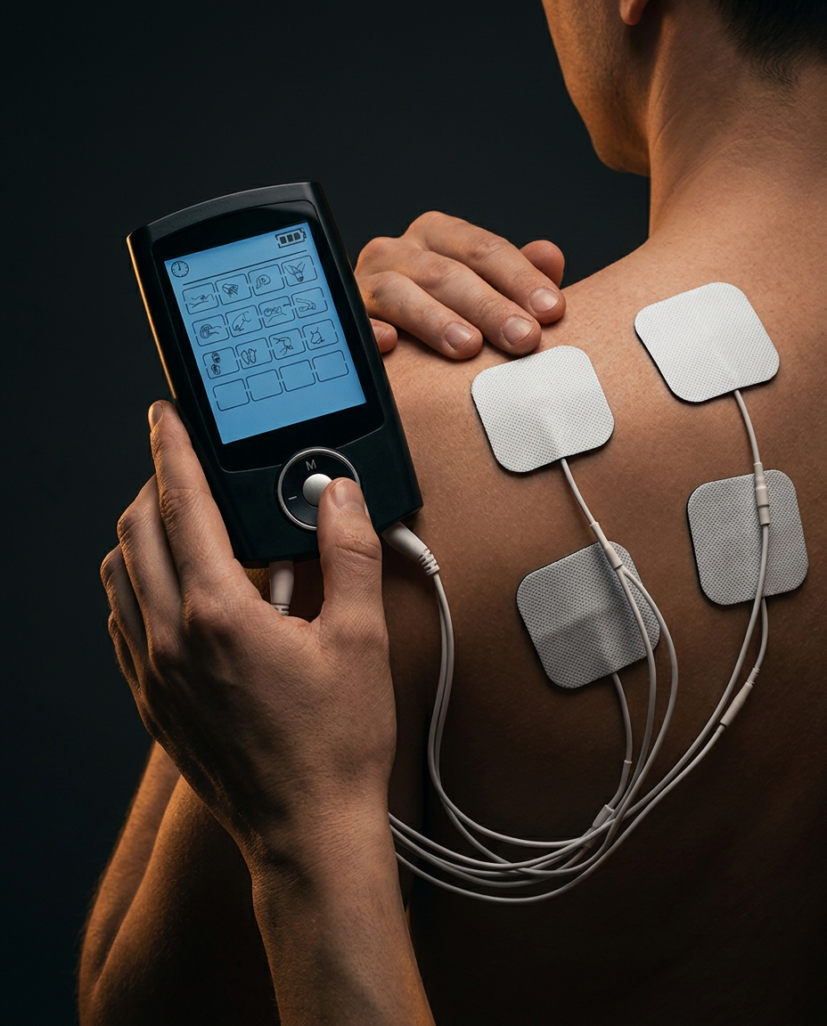 tens ems muscle stimulator in use